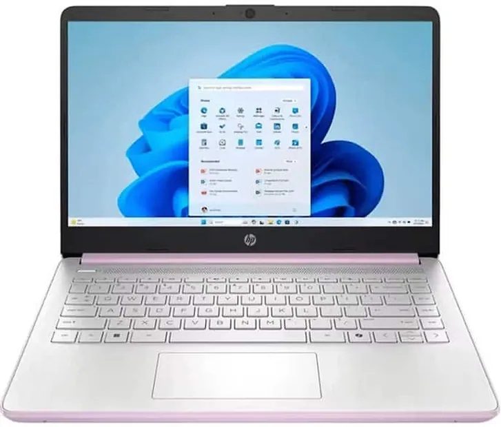 HP 14″ — Honey Lavender 14-dq6014dx, front and keyboard