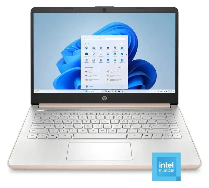 HP 14″ — Rose Gold 14-dq6015dx, front view