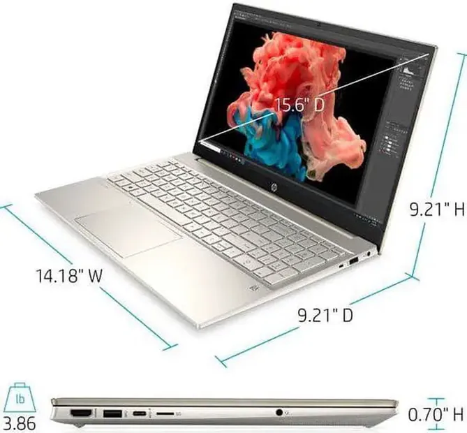 HP Pavilion 15 15-eg0070wm, dimensions and ports