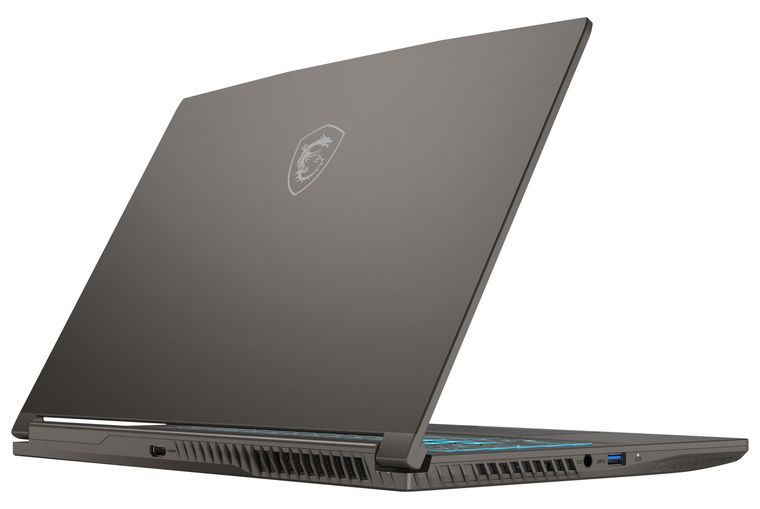 MSI Thin 15 B13UC-1000US, Back, right side and lid