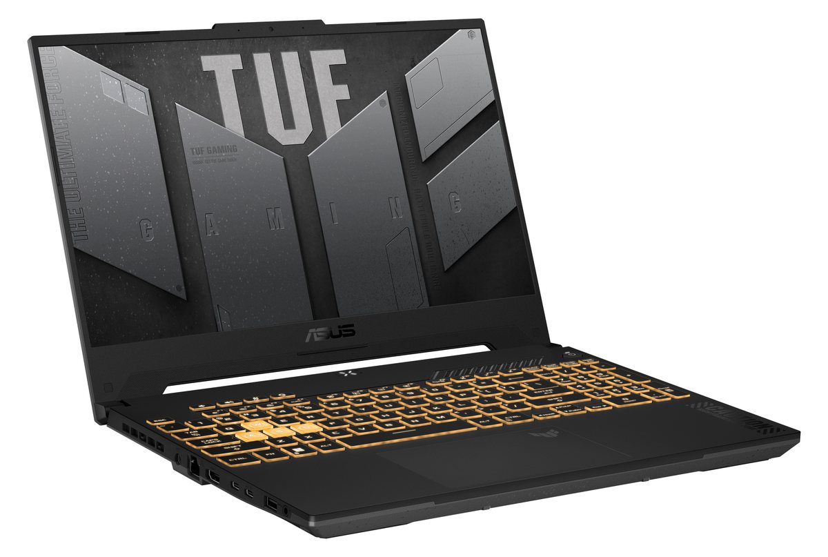 ASUS TUF Gaming F15 FX507VV-WS74, Front-left three-quarter view