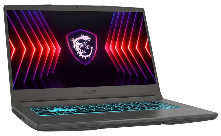 MSI Thin 15 B13UC-1000US, Front-left three-quarter view